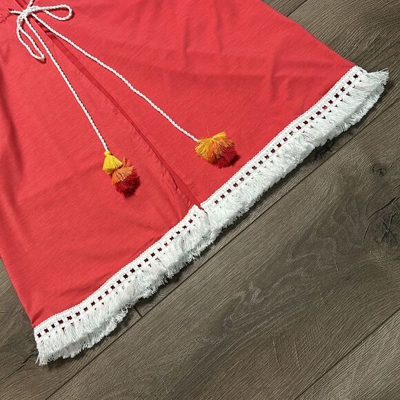 Sun50 Pink Tassel Beach Robe‎ Swimsuit Cover Up Size Small - Picture 5 of 10